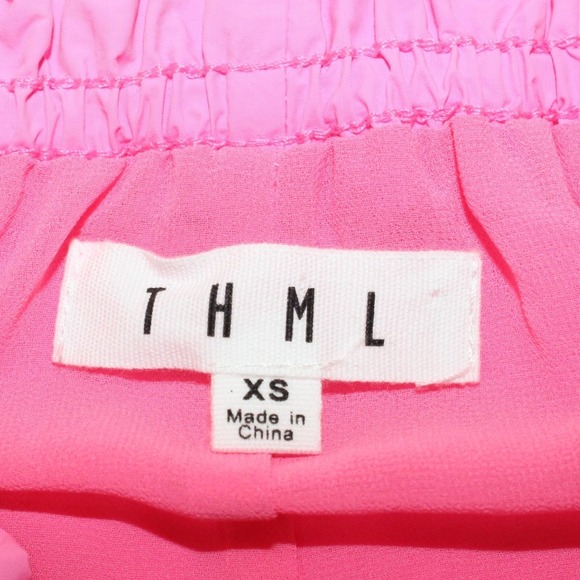 THML Tiered Mini Dress Smocked Ruffle Neck XS Pink JH2008-PK - Picture 3 of 6